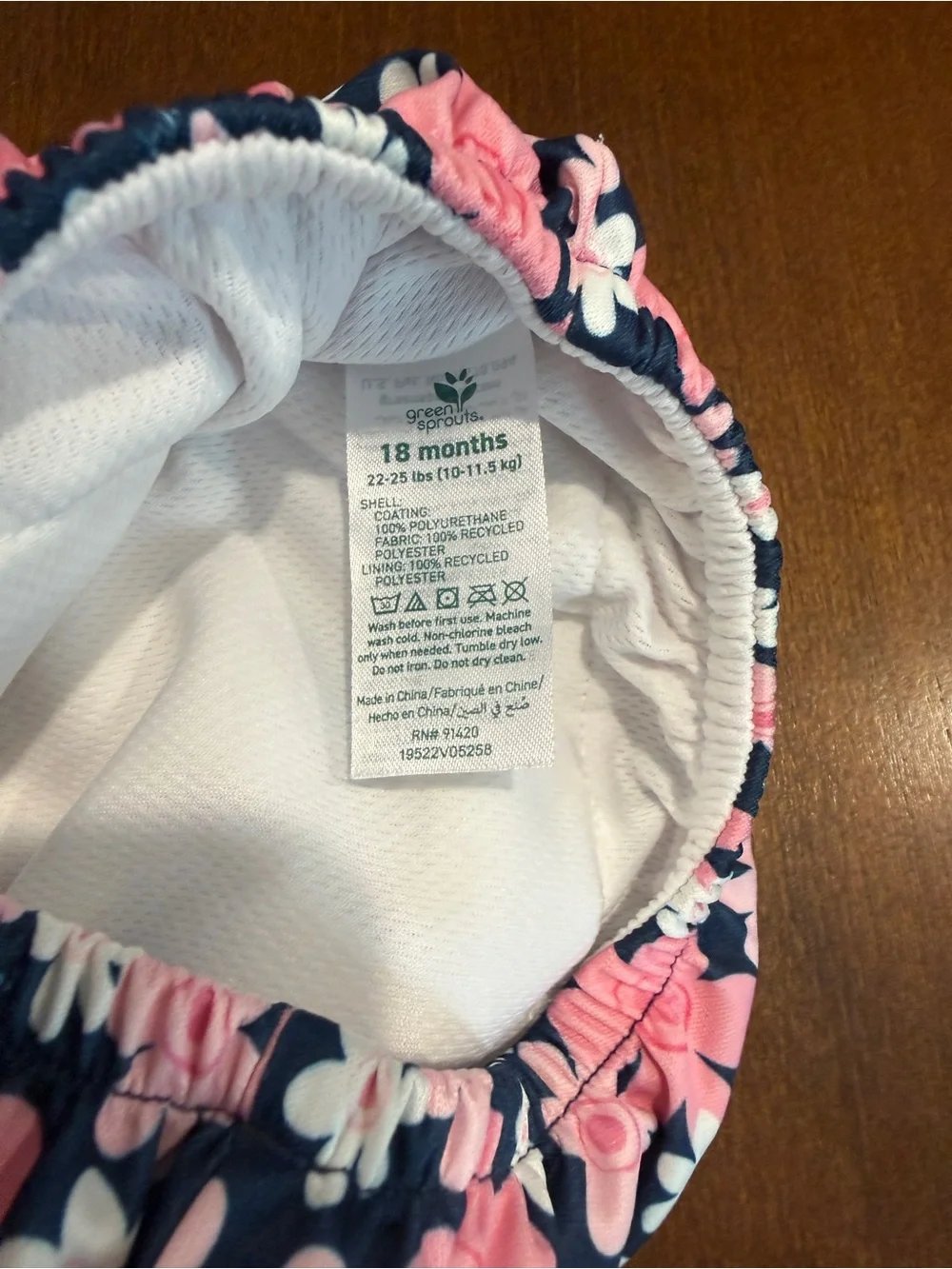 ⭐️4 for $10⭐️ Swim Diaper Cover - Pink Floral on Navy by Green Sprouts